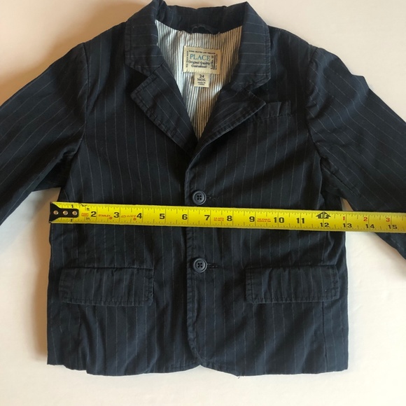 Childrens Place Navy Blue Pin-Striped Blazer - Picture 4 of 8